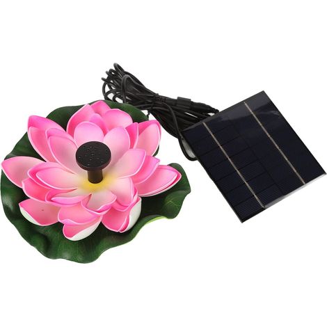 Pompe à Eau Solaire Fleur de Lotus, Fontaine de Bain D'oiseau Solaire Flottante D'aménagement Paysager pour étang à Poissons Jardin Patio Aquarium 1.4W (1/5)