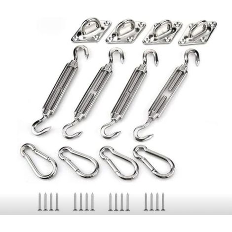 Kit de montage de voile d'ombrage Kit de montage de voile d'ombrage en acier inoxydable pour triangle et rectangle carré Accessoires de montage de voile d'ombrage M5 (1/2)