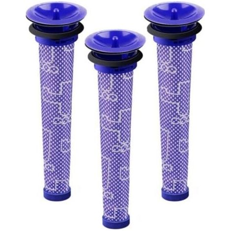 Lot de 3 filtres et préfiltres pour aspirateur Dyson V6, V7 et V8. Accessoires de remplacement (1/4)
