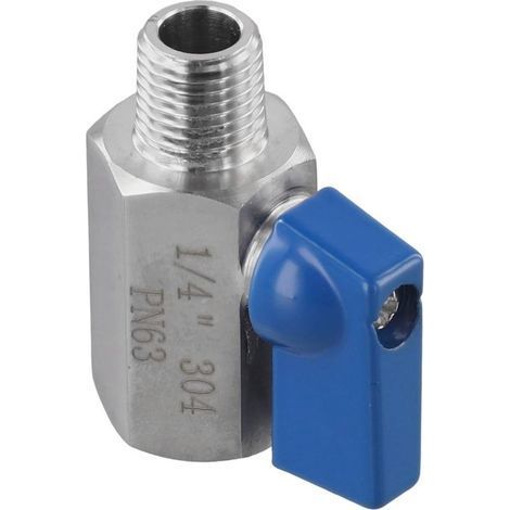 Mini robinet à boisseau sphérique haute performance en acier inoxydable 304 adapté aux applications à pression normale avec interrupteur simple quart de tour (1/4) (1/2)