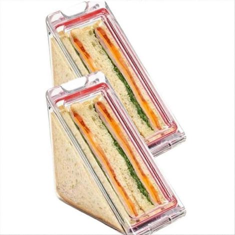 Dreieckige, durchsichtige Sandwichbox aus Kunststoff, 2er-Set (1/5)