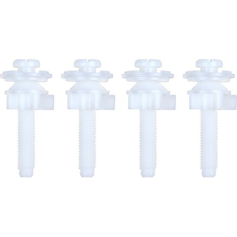 Vis pour plaque de recouvrement du boulon de verrouillage du siège de toilettes, blanches, longueur 64 mm, 4 pièces