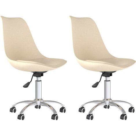 Maison Exclusive - Sedie da Pranzo Girevoli 2 pz Crema in Tessuto