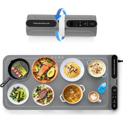 Chauffe Plat Électrique, plaque chauffante électrique portable pliable en silicone - 40-100 °C - Facile à nettoyer avec nano-matériau - Pour buffet, fête, décongélation (1/5)