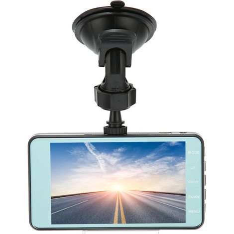 Enregistreur de conduite avec écran tactile 4 pouces HD 1080p, double objectif avant et arrière, pour la surveillance du stationnement. (1/5)