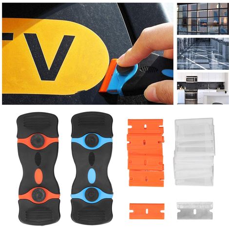 Ensemble de 22 grattoirs à double lame bleus et orange (1/5)