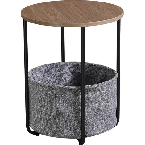 Table d'appoint en bois et métal  40x50 cm avec panier de rangement