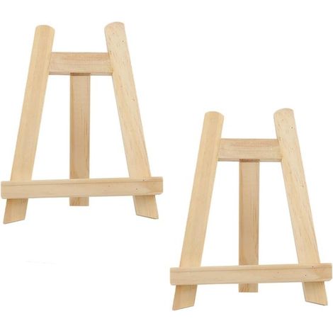 Caballete pequeño，madera，2 piezas，15 x 20 cm，soporte decorativo，caballete de mesa pequeño，manualidades de pintura (1/2)