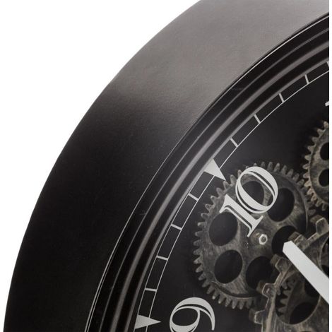 Horloge mécanique noire, métal Diamètre 37 cm Atmosphera - -