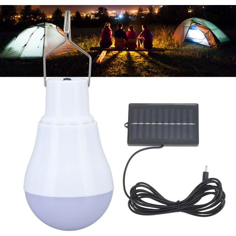 Ampoule LED solaire de secours extérieure, ampoule à accrocher pour marché nocturne de camping, lampe de secours solaire rechargeable. (1/5)