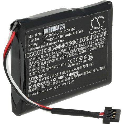 vhbw batteria compatibile con Magellan cyclo 500 HC, 505 HC GPS computer da bicicletta tachimetro bici (1100mAh, 3,7V, Li-Ion)