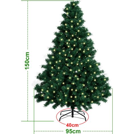 Wolketon Weihnachtsbaum Beflockung Schneestaub Weihnachtsdekoration Kunstbaum 150cm mit warmweißen LED (1/2)