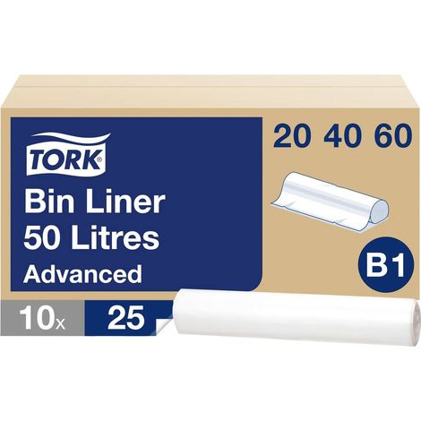 TORK 204060 Sac poubelle 50 l transparent 250 pc(s) (1/3)