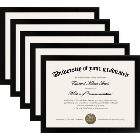 Cadre photo pour certificat avec HD x diplôme mur et bureau de 8 5 11 lot verre noir (1/5)