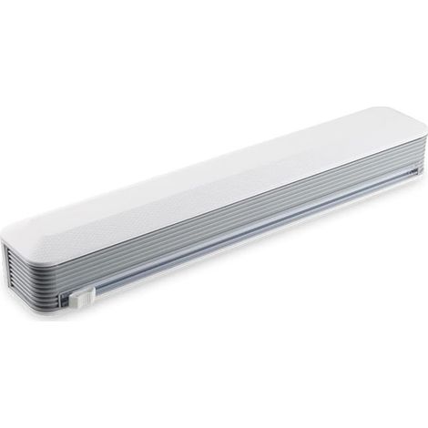 1 distributeur de film plastique, avec coupe-papier coulissant, fond ventousé et aimanté, réglable 15 à 30 cm, pour cuisine (1/4)