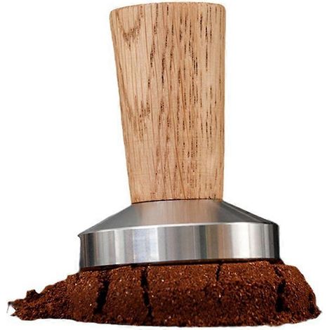 Espresso-Kaffee-Tamper mit Griff aus Echtholz und inklusive Silikonpad (51 mm). (1/5)