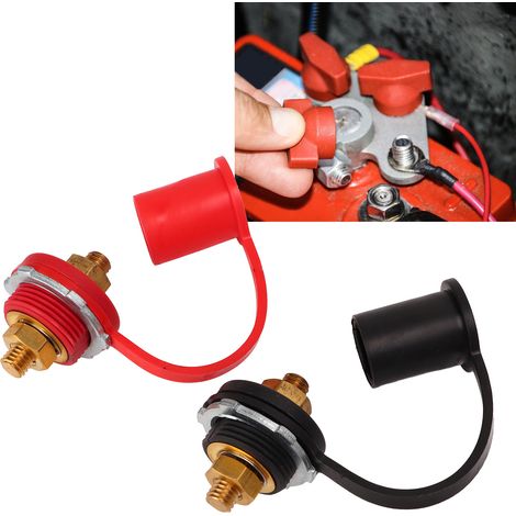 Connecteur de borne de batterie à panneau traversant droit (noir et rouge appariés) bornier 3/8'' (CP-0912) (1/5)