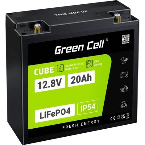 Batteria cubica Green Cell LIFEPO4 20AH 12V/12.8V