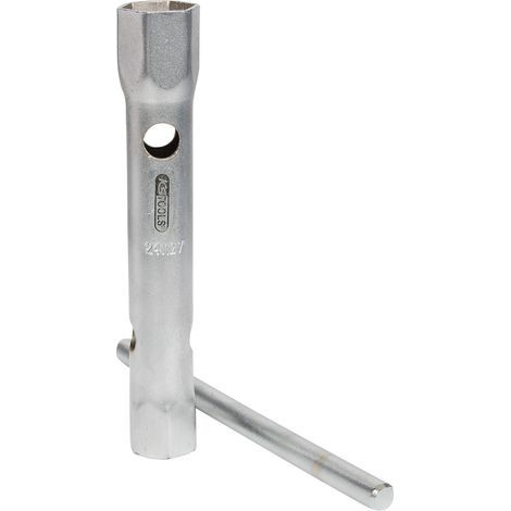 1 - Clé à tube - Acier Chrome Vanadium - Finition Satinée - 24 x 27 mm - Pour mécanique automobile et industrie (1/5)