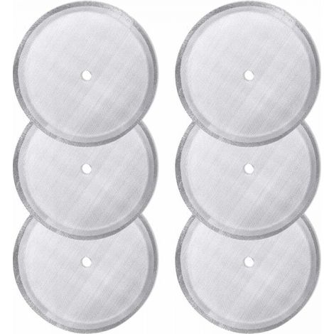 Paquete de 6 filtros de repuesto para prensa francesa, reutilizables, de malla de acero inoxidable, para cafeteras de prensa francesa universales de 1000 ml/34 oz/8 tazas. (1/5)