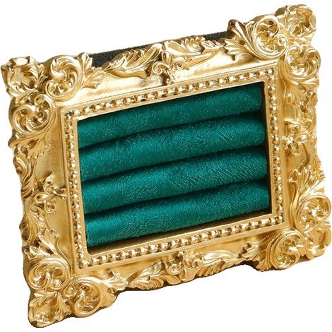 Espositore per gioielli, organizer in velluto, design barocco, 4 verdi (1/2)