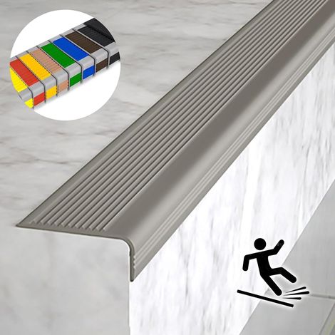 Bleosan – Protection antidérapante pour nez de marche – Caoutchouc ignifuge auto-adhésif – Imperméable – Pour escaliers intérieurs et extérieurs