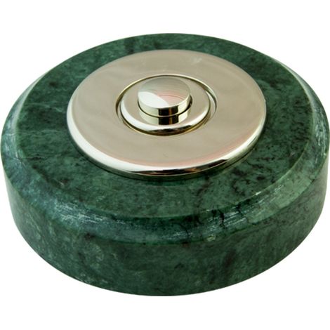 Sonnette Reims filaire marbre vert collerette chrome (1/2)