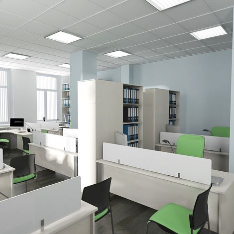 LED Einbaustrahler flach LED Einbaupanel quadratisch Einbau Deckenstrahler LED Deckenleuchte weiß, Aluminium, 36W 4320lm Tageslichtweiß, LxBxH 59,5x59,5x3,3 cm, 6er Set