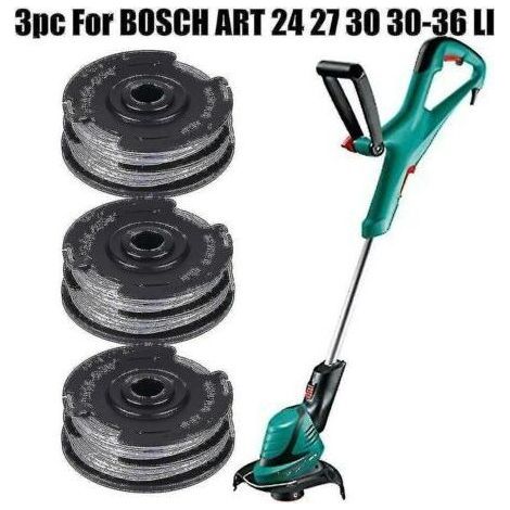 Bobines de fil 1.6mm pour coupe-bordure Bosch – Lot de 3 bobines de 6m – Ligne de coupe pré-enroulée – Accessoire durable et performant (1/4)