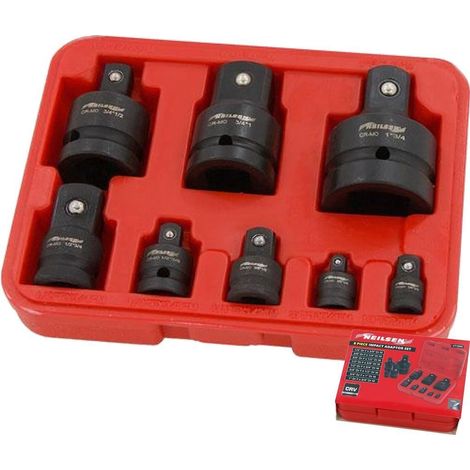 Neilsen 8pc Impact Socket Converter Reducer Adapter Set 1/4" 1/2" 3/8" 3/4" 1"