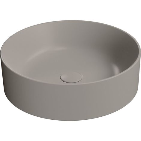 Vasque à poser KUBE X en céramique, diamètre 45 cm, tortora mat (1/3)