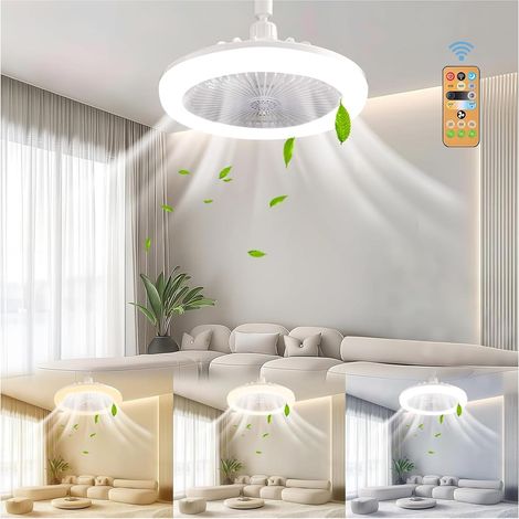 Ventilador de techo con luz, 3 velocidades 3 temperaturas de color, regulable, funcionamiento silencioso, ideal para dormitorio, residencia estudiantil, oficina o comedor. (1/5)