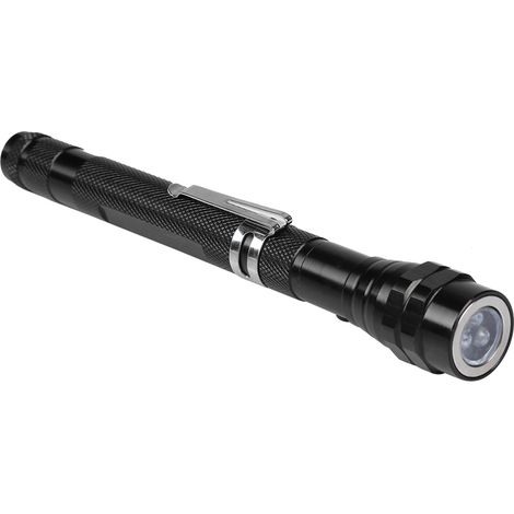 Lampe torche multifonctionnelle à LED avec fixation magnétique, tuyau métallique extensible et flexible, livrée avec pile. (1/5)