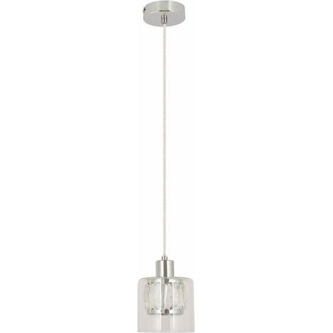 Suspension déco chrome verre Elmo Ø12cm 1xE14 Reality (1/3)