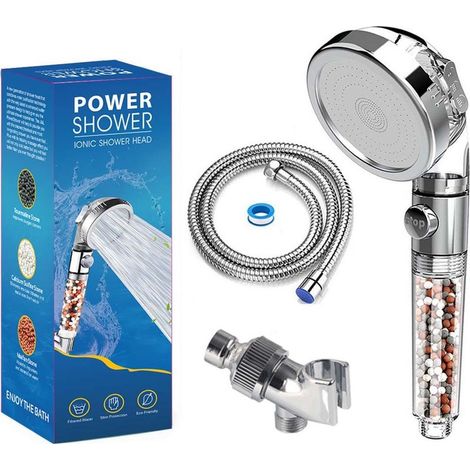Pommeau Douche Haute Pression Pomme de Douche Anti Calcaire Filtrant,Douchette Économie d'Eau Universelle de Massage 3 Modes De Douche Convient à Salle De Bain 1000 pcs (1/5)