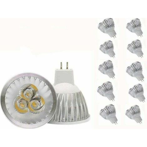 MR16 LED Bulb, 3W Warm White GU5.3, 12V 3W LED Spot Bulb, suitable for recessed track lighting, equivalent to a 20W halogen bulb, 10 packs (1/5)