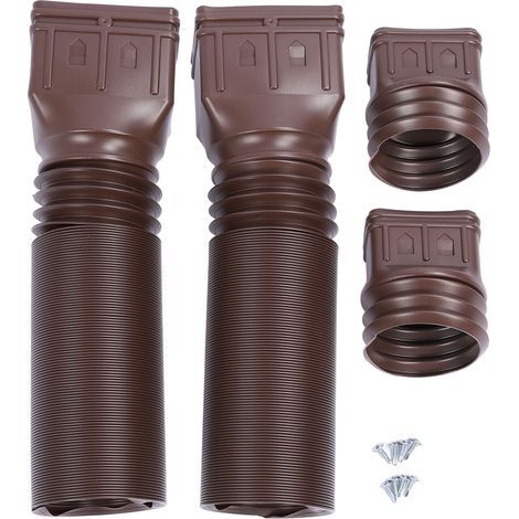 Flexible Dachrinnenverlängerung, 2 Sets von 21 bis 58 Zoll, braunes Abflussrohr für Wohnhäuser (1/5)