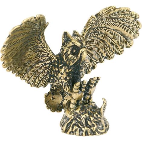 Statue Artisanale Rétro en Laiton Or de Chouette Décorative pour Bureau ou Voiture, Figurine D'oiseau Créative et Élégante en Métal (1/5)