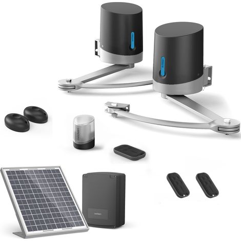 Motorisation pour portail à battants Avidsen ORANE SE + kit solaire + 2 télécommandes supplémentaires (3 en tout) (1/5)