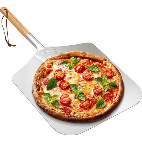 Pelle à Pizza en Aluminium 30 virgule 5 x 35 virgule 6 cm Poignée de 36 cm 30 virgule 5 cm par 35 de 25 4 cm 25 virgule 4 cm (1/4)