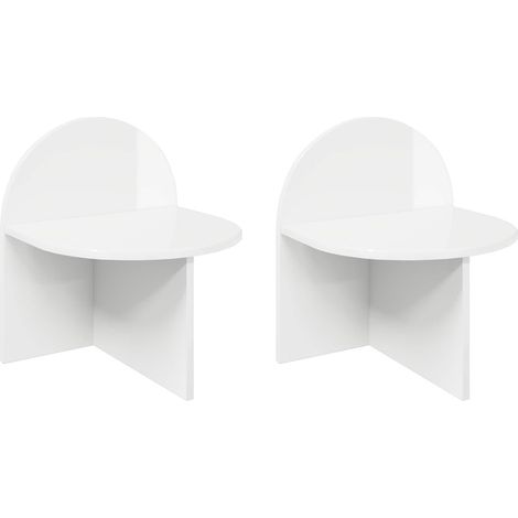 Maison Exclusive - Comodino 2 pz Bianco Lucido 40 x 35,5 x 45,5 cm (1/5)