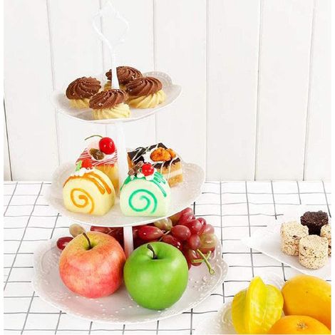 Dhouse 3 Tier Cake Display Stand,Cupcake Stand,Donut Stand,Afternoon Tea Stand,Pick and Mix Stand,Cup Cake Stand for Birthday, Wedding, Party(Round) (1/5)