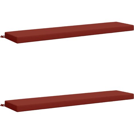 Coussins de banc d'extérieur 2 pièces 100 % polyester Rouge