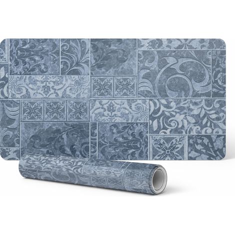 Alfombrilla de escritorio antideslizante y duradera con azulejos decorativos de 90x45 cm.