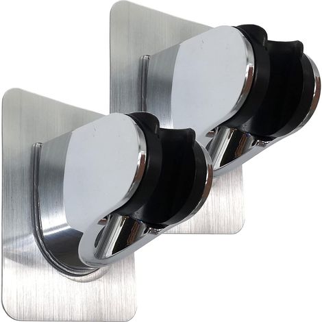 Support de pommeau de douche (lot de 2) avec adhésif puissant et réglable, fixation murale sans perçage. (1/5)