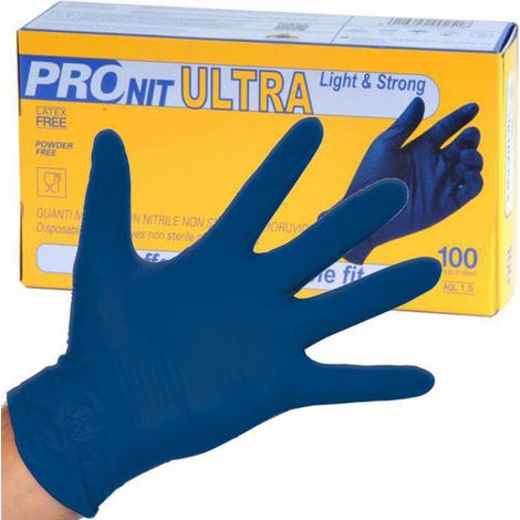 Gants en nitrile ultra sans poudre, lot de 100, taille L