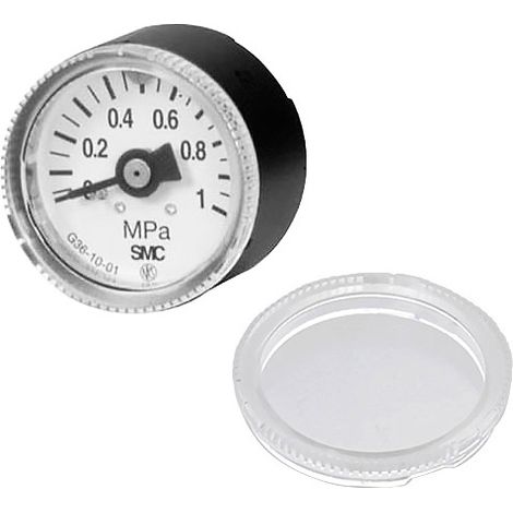Couvercle transparent SMC, raccord R 1/8, Ø cadran 37.5mm ( Prix pour 1 )