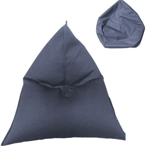Rebecca Mobili Funda Puf Pera Funda Vacía Cremallera de Poliéster Azul 50x110x130