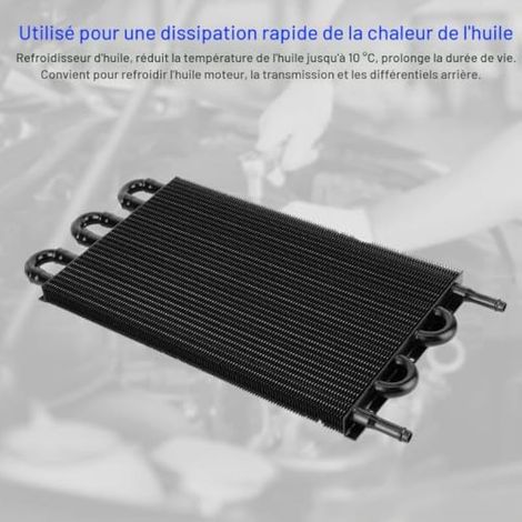 Radiateur d'huile moteur, transmission à 6 rangées Kit de refroidisseur d'huile moteur Radiateur de refroidissement à distance universel en aluminium (1/3)