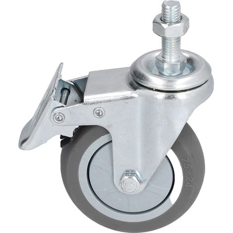 Roulettes pivotantes 3 pouces en PVC durable, résistantes à l'usure et à forte capacité de charge, avec freins, pour étagères (1/5)